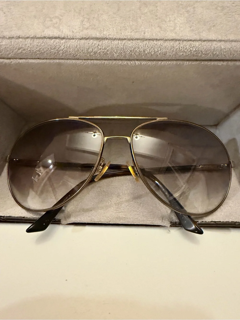 Vintage GUCCI Metal Aviator Sunglasses GG 2202/S Gold Tortoise Shell Gradient